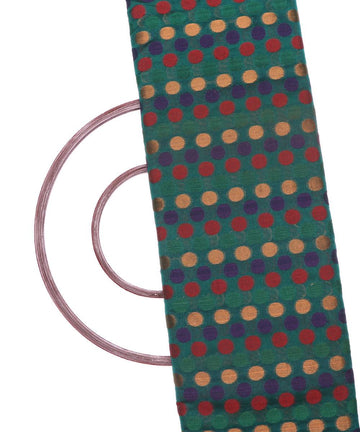 green polka design chanderi silk fabric